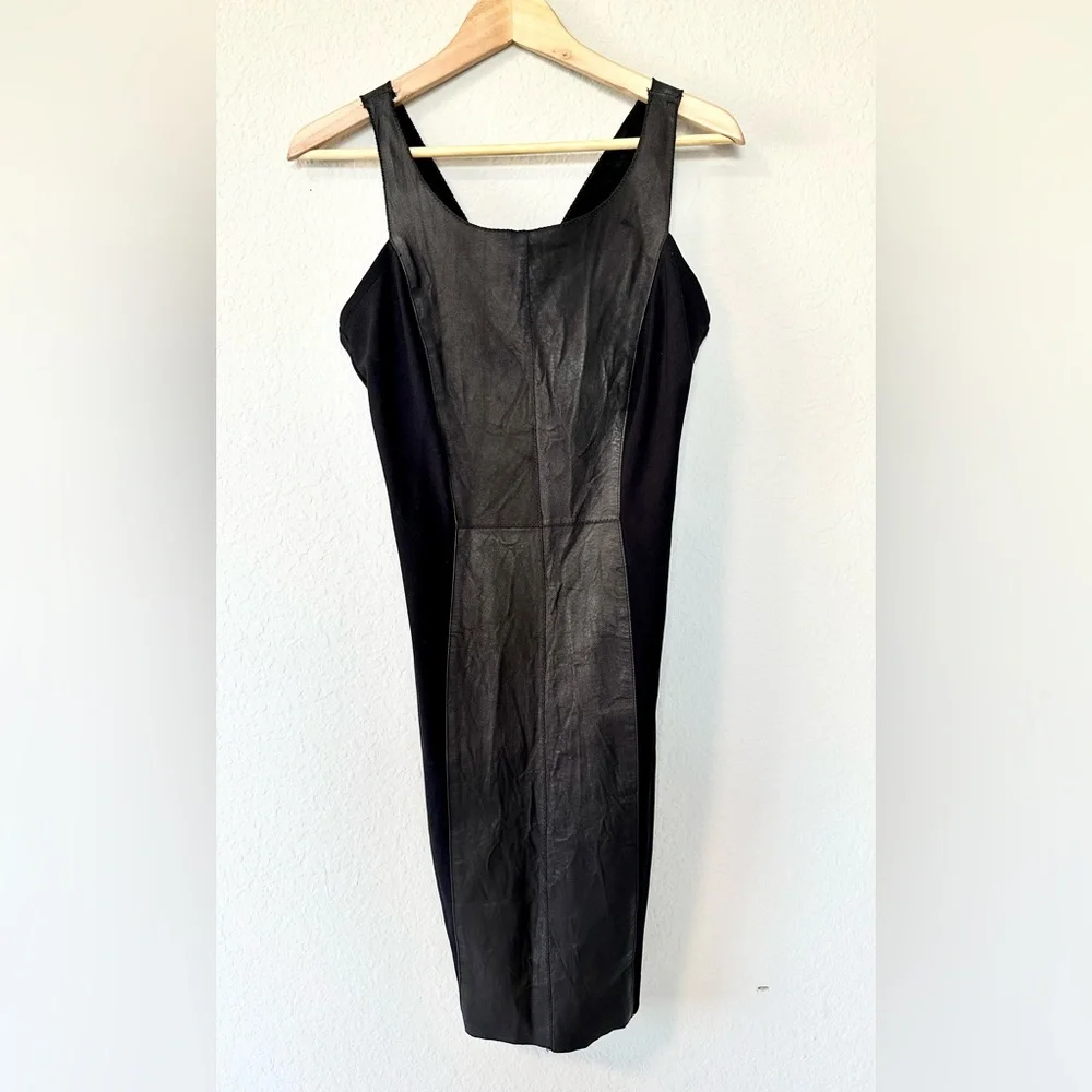 Illia Anthropologie Black Leather Dress - Picture 5 of 15